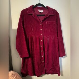 Burgundy corduroy dress